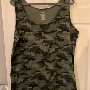 George Fitted Green and Brown Tank Top